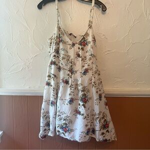 Devoted Floral White Mini Sun Dress with Spaghetti Straps